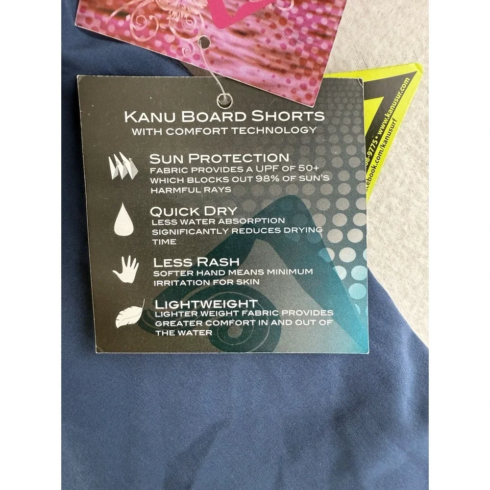 Kanu Board‎ Surf Shorts Mens 2X Blue Swim Trunks Cargo Board NWT